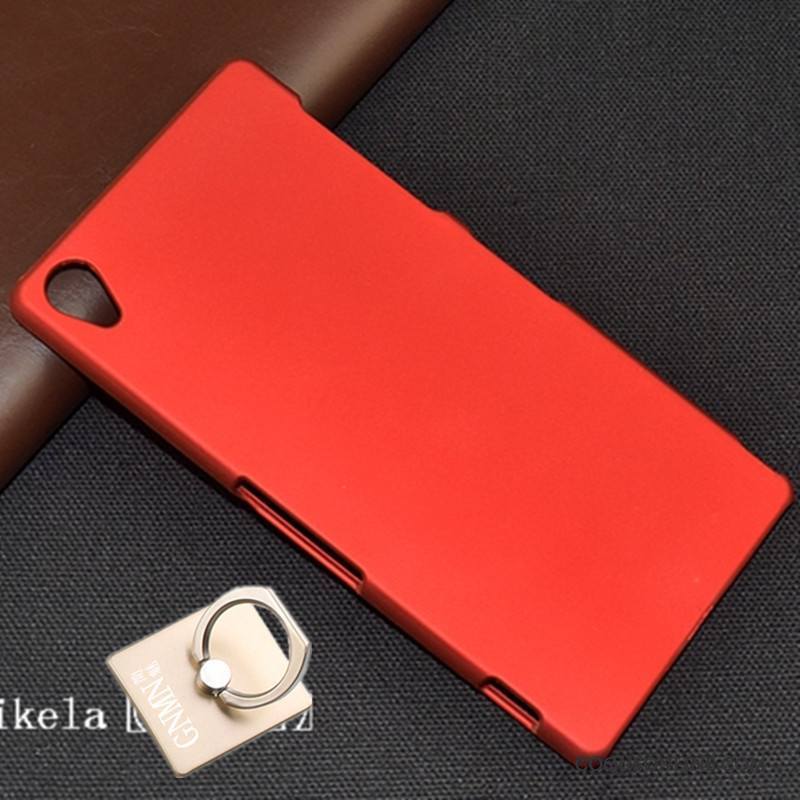 Sony Xperia Z5 Coque Étui Protection Difficile Rouge De Téléphone Délavé En Daim