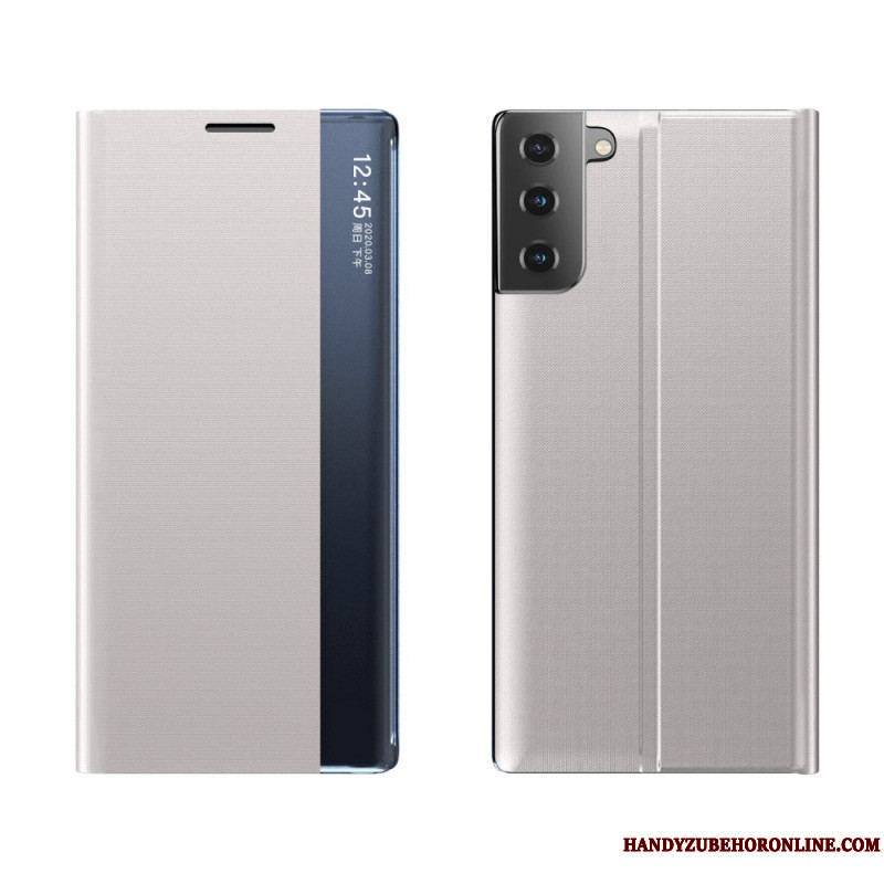 View Cover Samsung Galaxy S21 4G / 5G Simili Cuir Texturé
