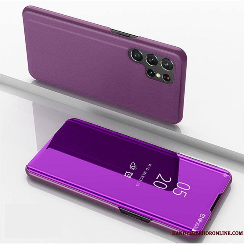 View Cover Samsung Galaxy S22 Ultra 5G Miroir et Simili Cuir