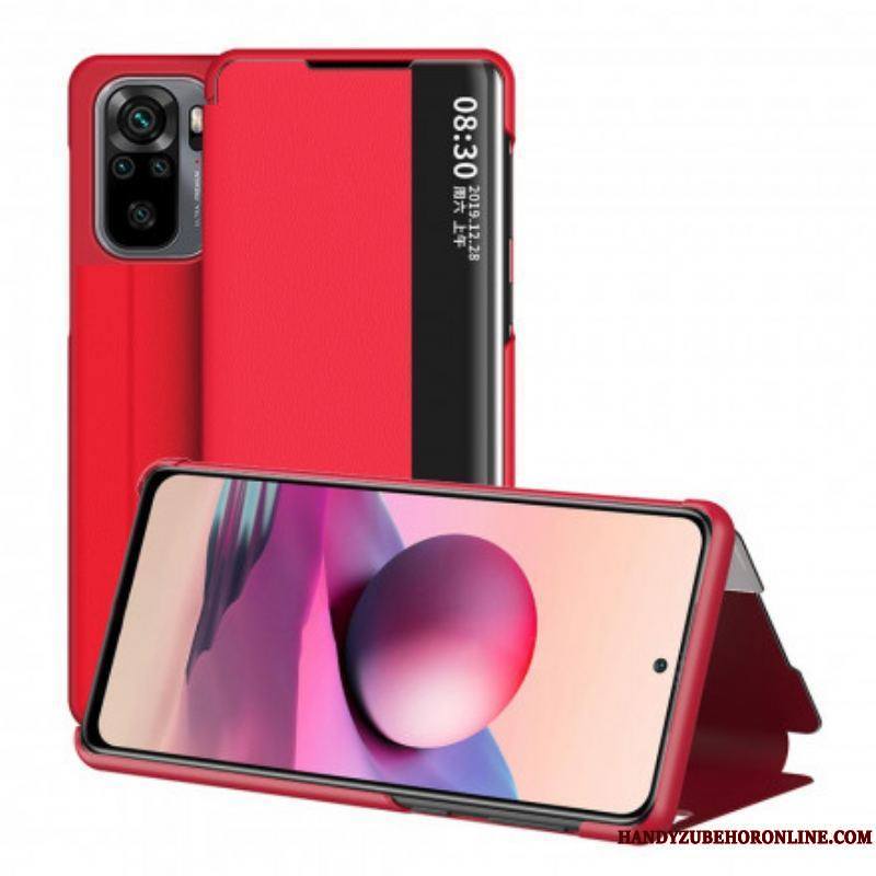 View Cover Xiaomi Redmi Note 10/10S/Poco M5s Simili Cuir Premium