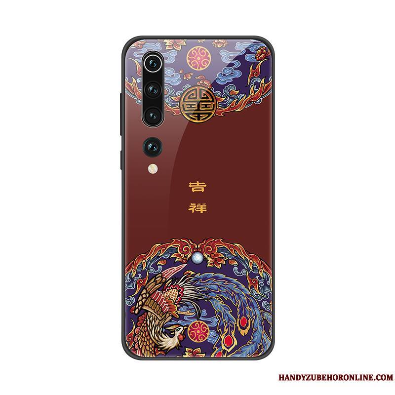 Xiaomi Mi 10 Coque Créatif Verre Tendance Amoureux Protection Style Chinois Marque De Tendance