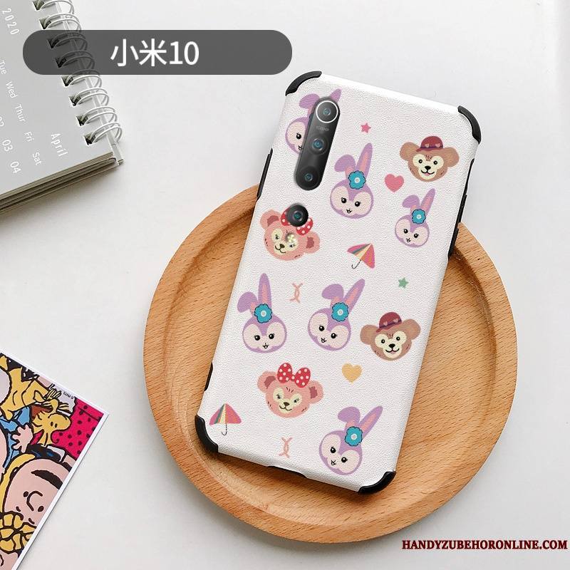 Xiaomi Mi 10 Coque Gaufrage Soie Mulberry Mignonne Marque De Tendance Frais Dessin Animé Nouveau