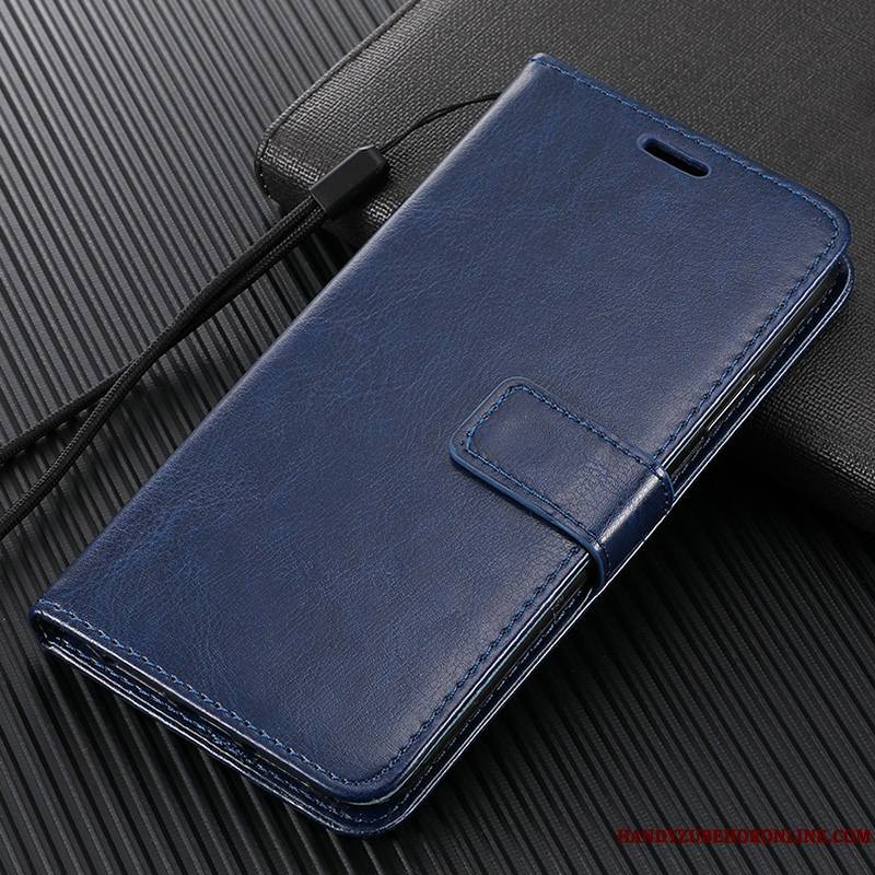 Xiaomi Mi 10 Coque Portefeuille Bleu Petit Silicone Étui En Cuir Protection Clamshell