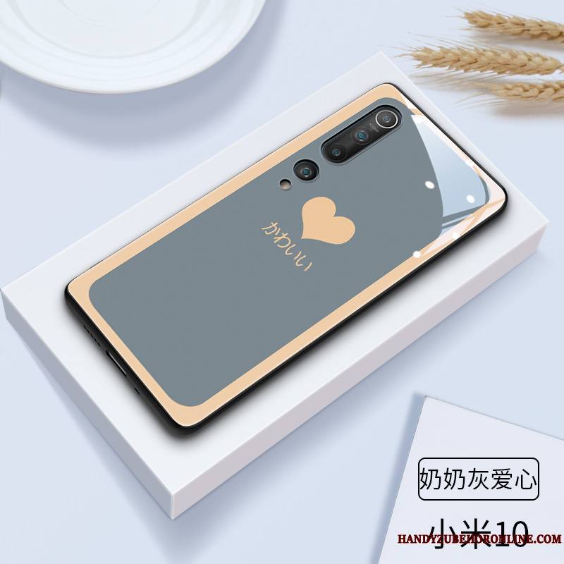 Xiaomi Mi 10 Coque Silicone Vent Protection Marque De Tendance Dessin Animé Étui Amoureux