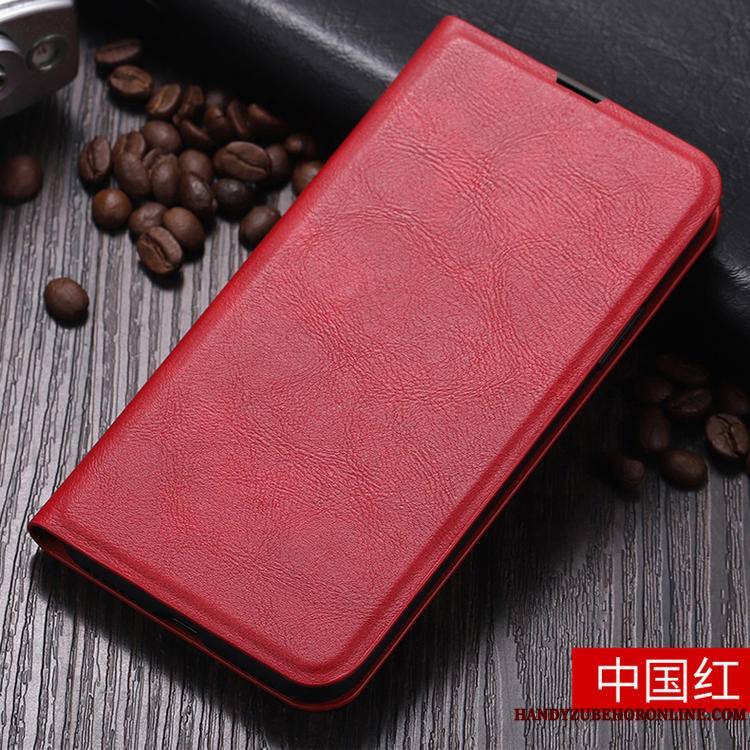 Xiaomi Mi 10 Coque Étui En Cuir Simple Carte Rouge Tout Compris Incassable Petit