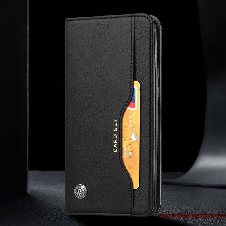 Xiaomi Mi 10 Housse Téléphone Portable Petit Noir Coque Plier Étui En Cuir