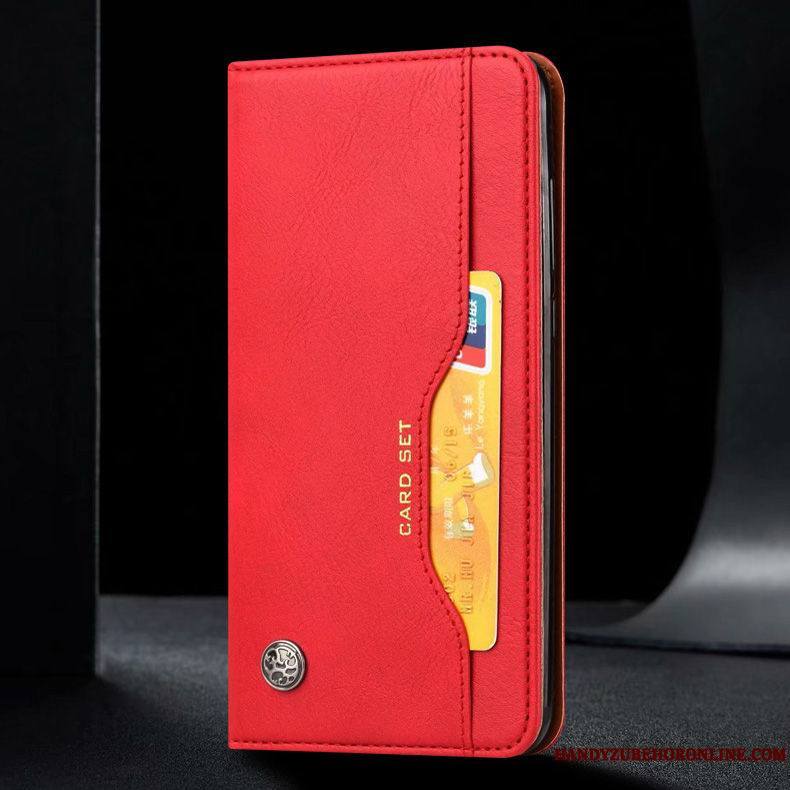 Xiaomi Mi 10 Housse Téléphone Portable Petit Noir Coque Plier Étui En Cuir