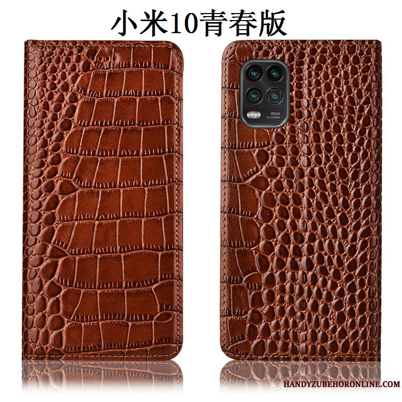 Xiaomi Mi 10 Lite Coque De Téléphone Étui En Cuir Tout Compris Housse Rouge Incassable Petit