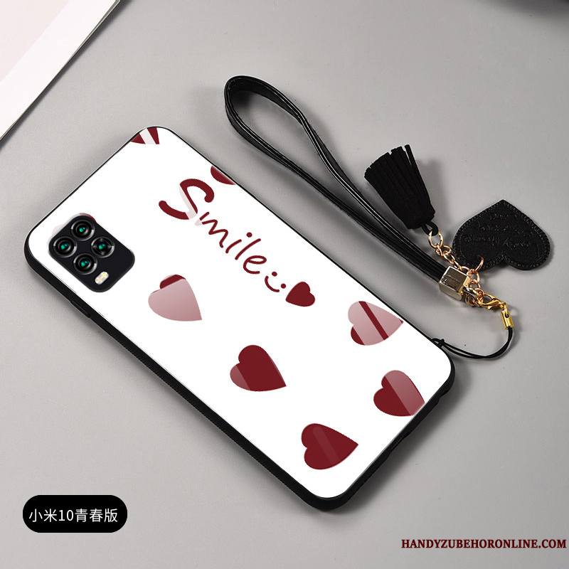 Xiaomi Mi 10 Lite Coque Ornements Suspendus Amoureux Protection Simple Silicone Nouveau Jeunesse