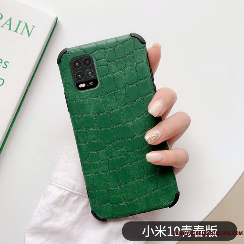 Xiaomi Mi 10 Lite Coque Étui Très Mince Vent Protection Crocodile Modèle Simple Petit