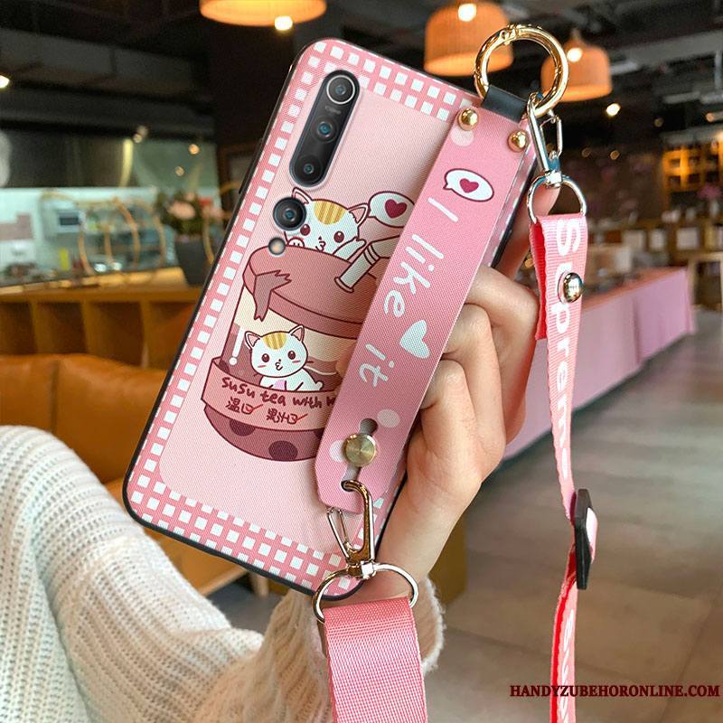 Xiaomi Mi 10 Personnalité Coque Dessin Animé De Téléphone Rouge Rose Créatif