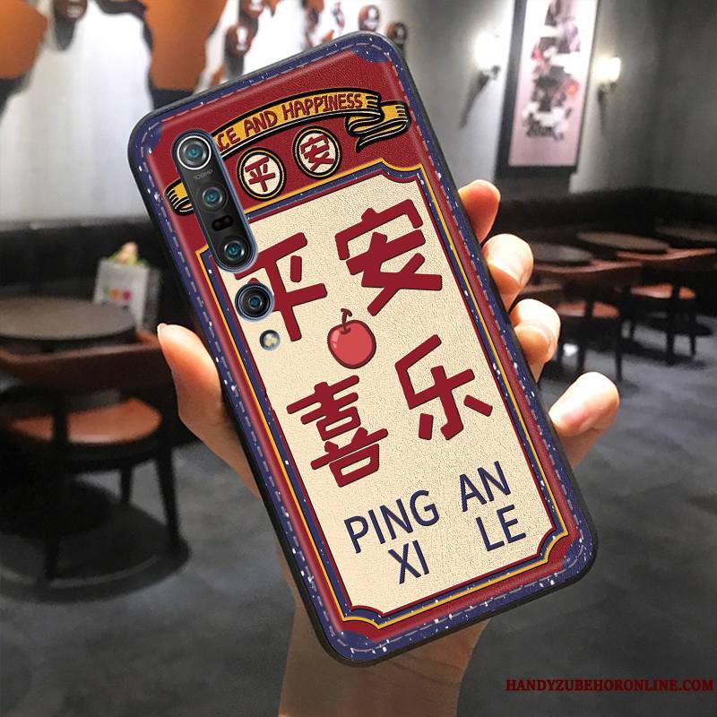Xiaomi Mi 10 Pro Coque Gaufrage Incassable Modèle Fleurie Silicone Fluide Doux Cuir Vert