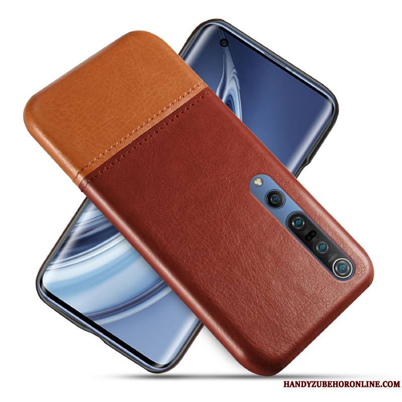 Xiaomi Mi 10 Pro Personnalité Coque Petit Cuir Vintage De Téléphone Incassable