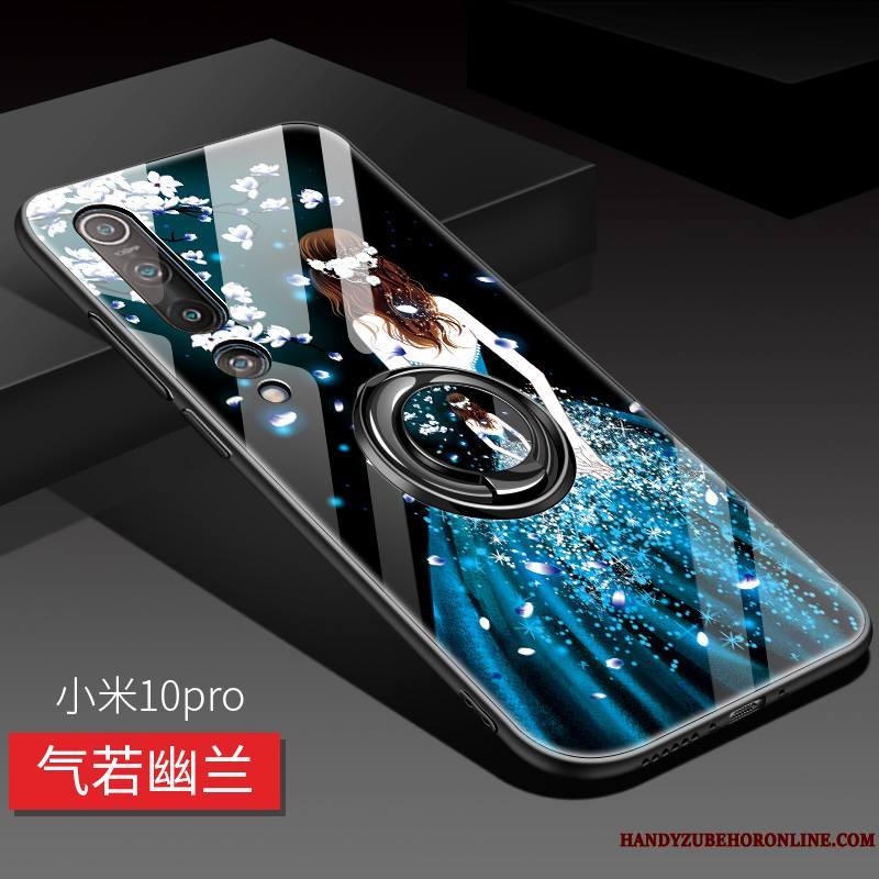 Xiaomi Mi 10 Pro Téléphone Portable Support Transparent Silicone Incassable Anneau Coque