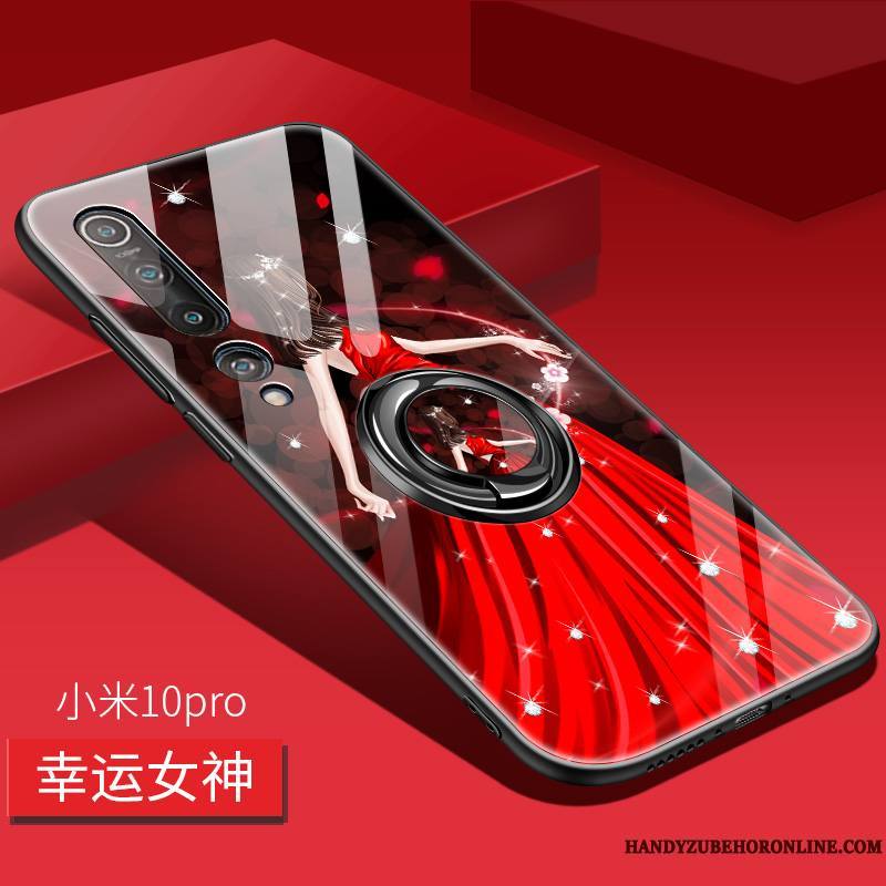Xiaomi Mi 10 Pro Téléphone Portable Support Transparent Silicone Incassable Anneau Coque