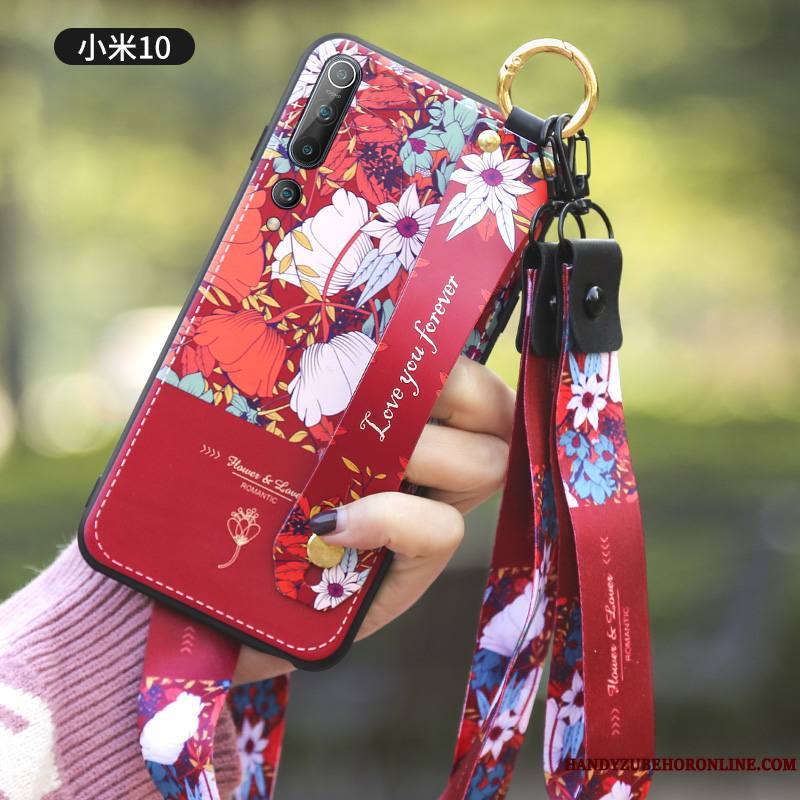 Xiaomi Mi 10 Rouge Vent Petit Étui Protection Vintage Coque De Téléphone