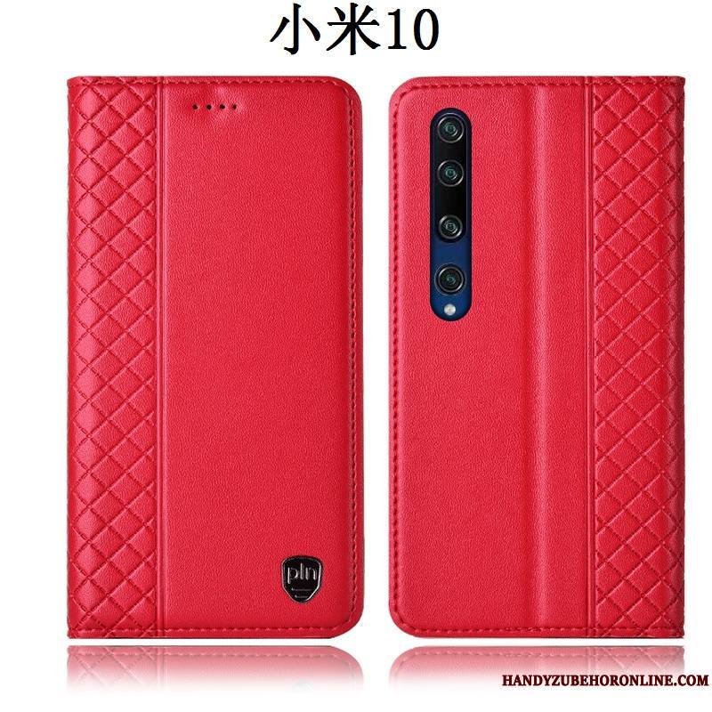 Xiaomi Mi 10 Tout Compris Coque De Téléphone Housse Protection Étui En Cuir Rouge Petit