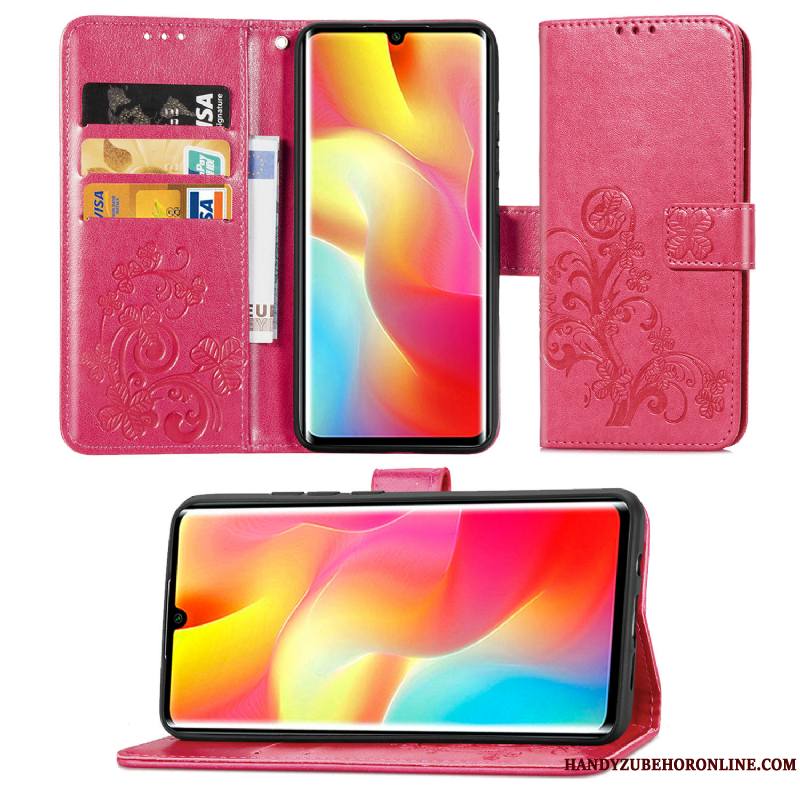 Xiaomi Mi Note 10 Lite Chanceux Petit Coque De Téléphone Jeunesse Étui En Cuir Clamshell Rouge