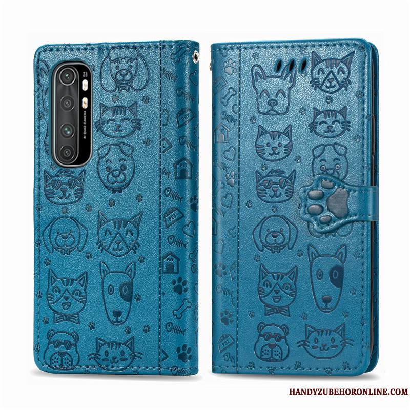 Xiaomi Mi Note 10 Lite Coque Chat Jeunesse Incassable En Relief Ornements Suspendus Petit Étui