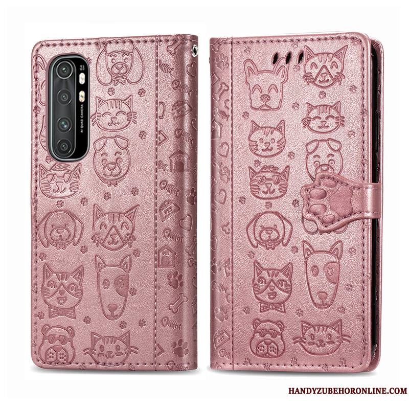 Xiaomi Mi Note 10 Lite Coque Chat Jeunesse Incassable En Relief Ornements Suspendus Petit Étui