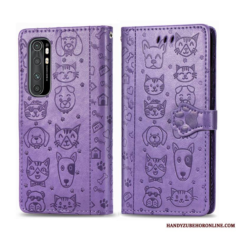 Xiaomi Mi Note 10 Lite Coque Chat Jeunesse Incassable En Relief Ornements Suspendus Petit Étui