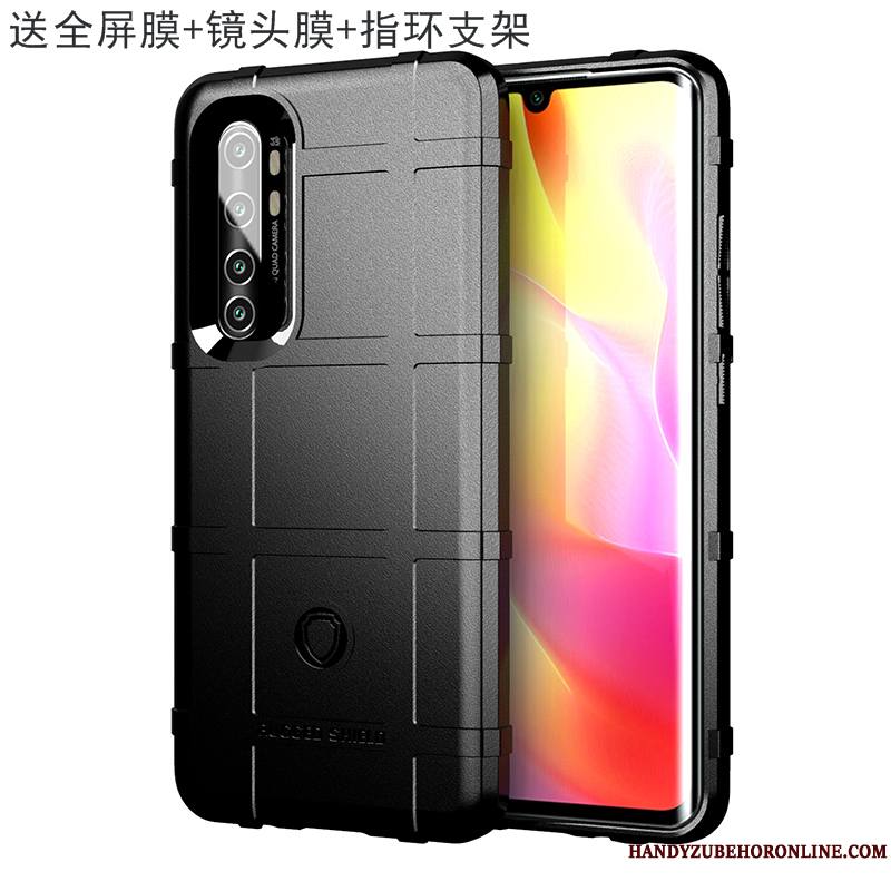 Xiaomi Mi Note 10 Lite Coque Fluide Doux Tout Compris À Bord Délavé En Daim Vert Petit Protection