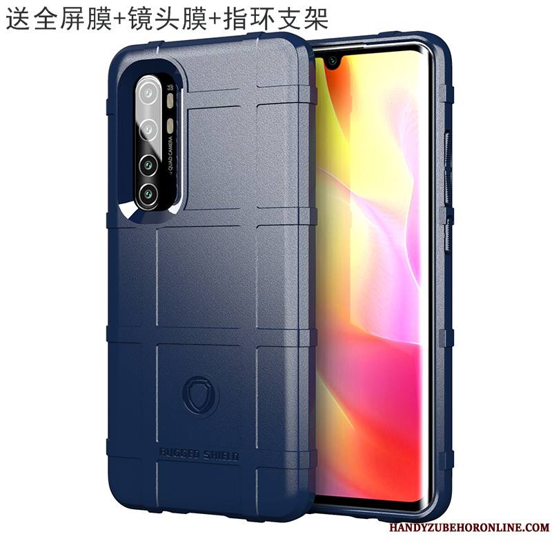 Xiaomi Mi Note 10 Lite Coque Fluide Doux Tout Compris À Bord Délavé En Daim Vert Petit Protection