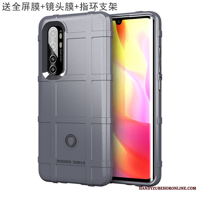 Xiaomi Mi Note 10 Lite Coque Fluide Doux Tout Compris À Bord Délavé En Daim Vert Petit Protection