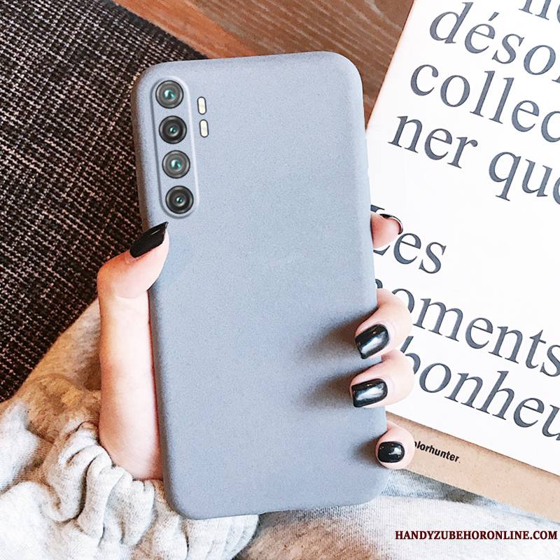 Xiaomi Mi Note 10 Lite Coque Vert Couleur Unie Silicone Incassable Gris Délavé En Daim Bleu