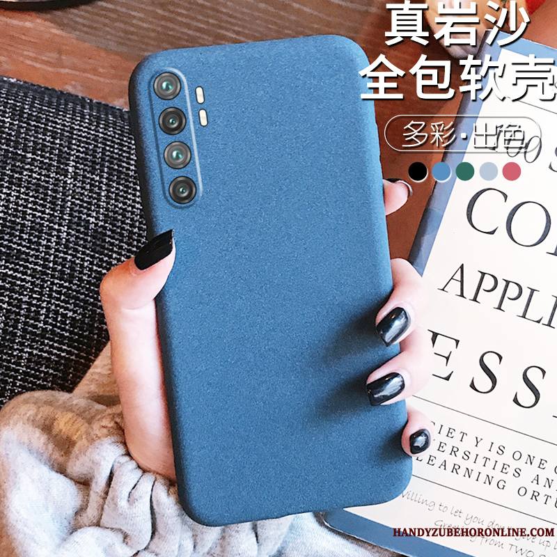 Xiaomi Mi Note 10 Lite Coque Vert Couleur Unie Silicone Incassable Gris Délavé En Daim Bleu