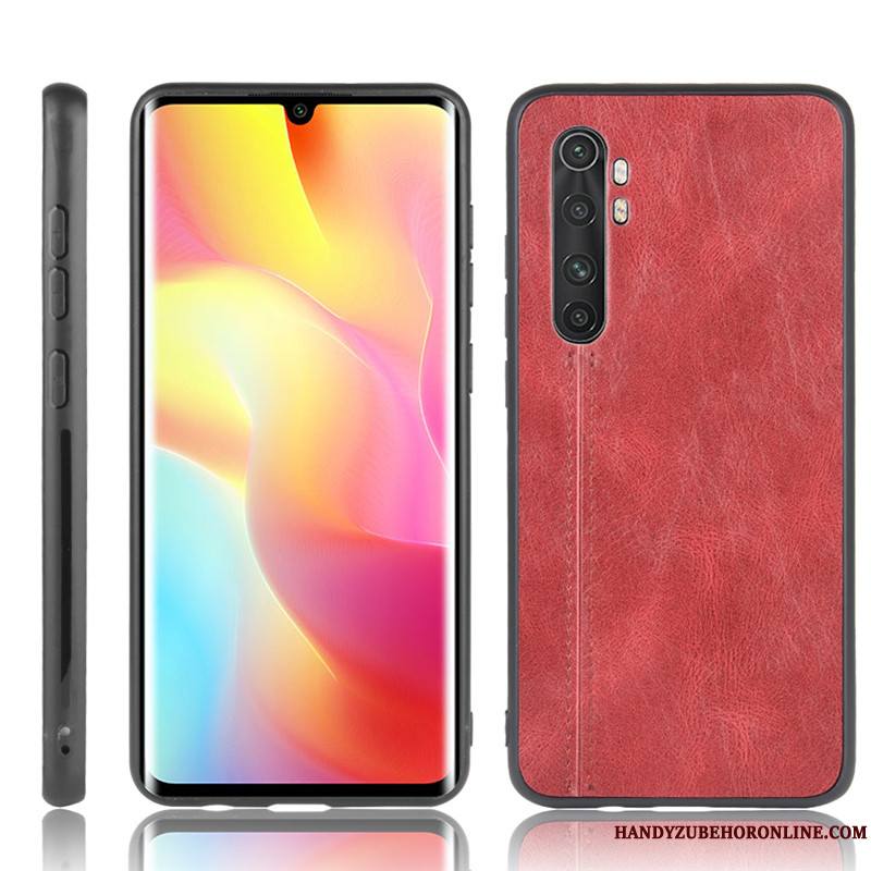 Xiaomi Mi Note 10 Lite Coque Étui En Cuir Protection Jeunesse Bovins Modèle Fleurie Petit Rouge