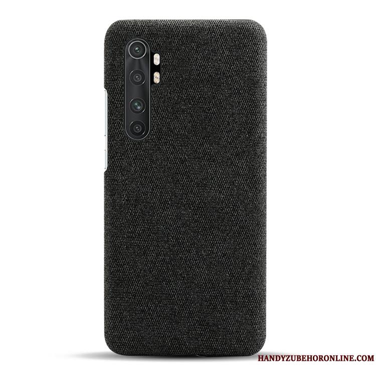 Xiaomi Mi Note 10 Lite Cuir Jeunesse Toile Gris Sac Coque De Téléphone Personnalité