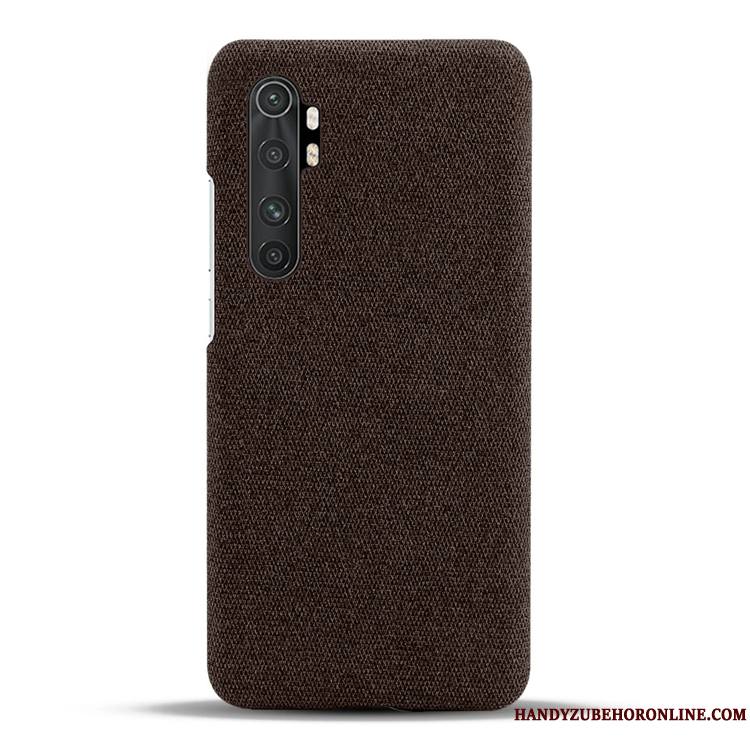 Xiaomi Mi Note 10 Lite Cuir Jeunesse Toile Gris Sac Coque De Téléphone Personnalité