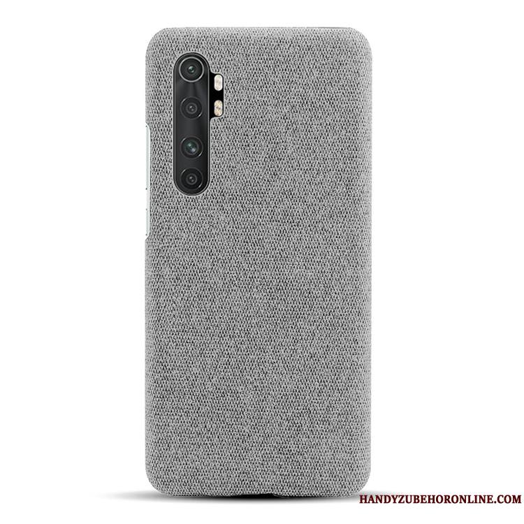 Xiaomi Mi Note 10 Lite Cuir Jeunesse Toile Gris Sac Coque De Téléphone Personnalité