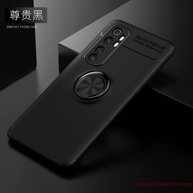 Xiaomi Mi Note 10 Lite Jeunesse Anneau Étui Coque Noir Incassable Fluide Doux