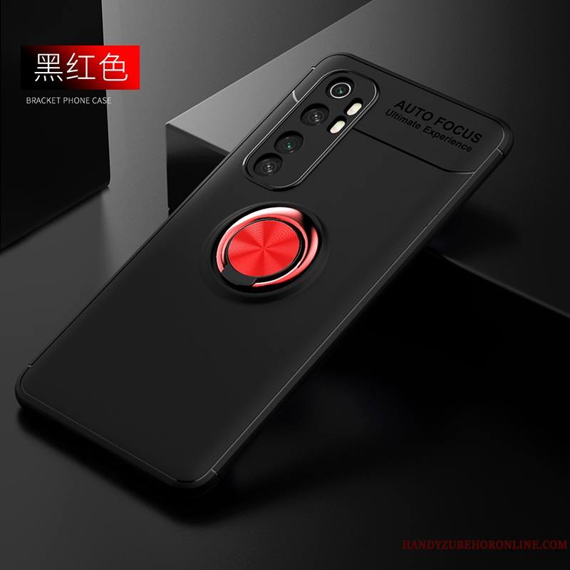 Xiaomi Mi Note 10 Lite Jeunesse Anneau Étui Coque Noir Incassable Fluide Doux