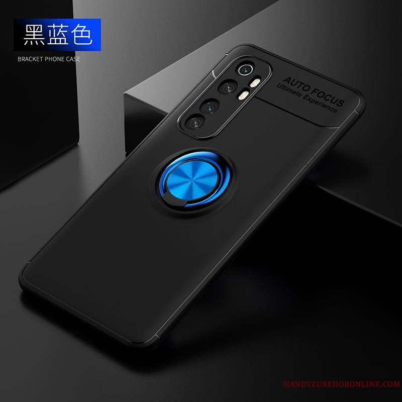 Xiaomi Mi Note 10 Lite Jeunesse Anneau Étui Coque Noir Incassable Fluide Doux