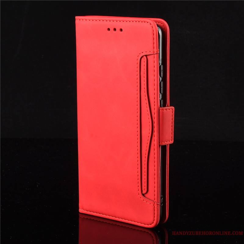 Xiaomi Mi Note 10 Lite Petit Étui En Cuir Rouge Portefeuille Jeunesse Coque De Téléphone