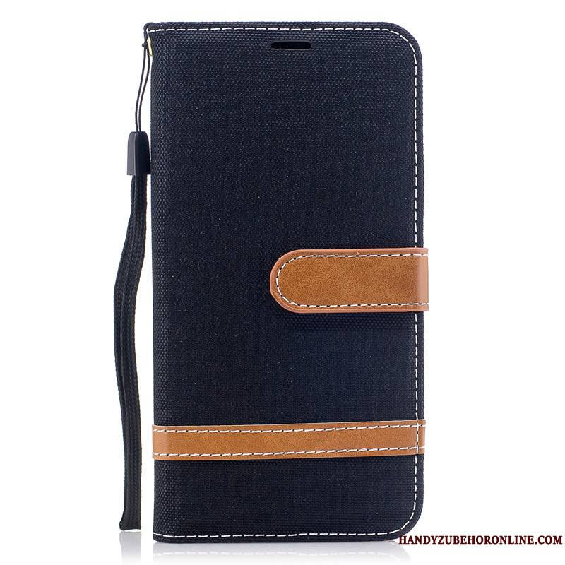 iPhone 11 Coque En Denim Carte Bleu Étui Housse Portefeuille