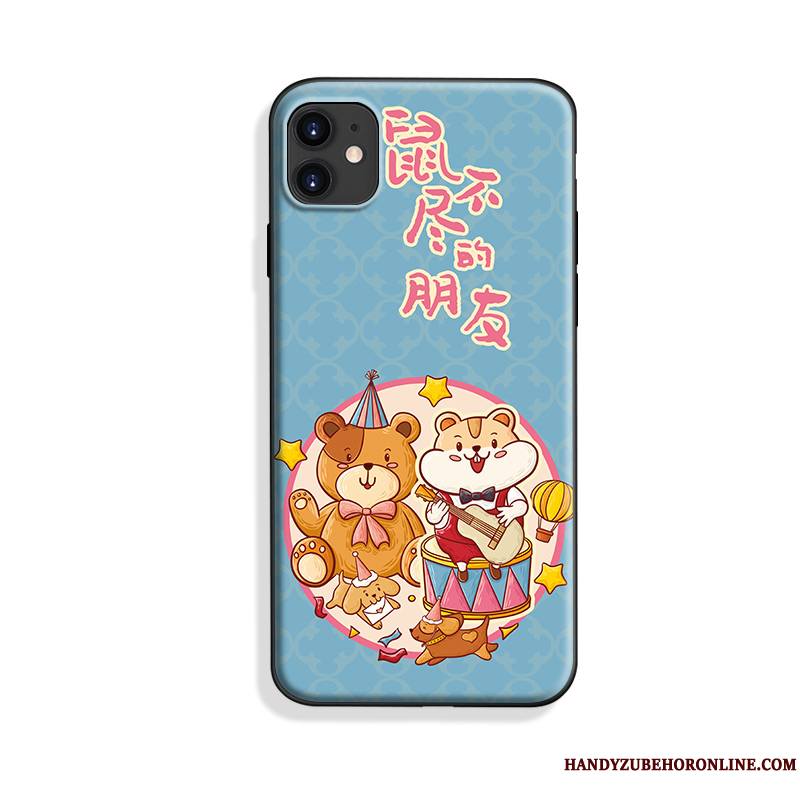 iPhone 11 Coque Net Rouge Rat Style Chinois Silicone Fluide Doux Personnalité Dessin Animé