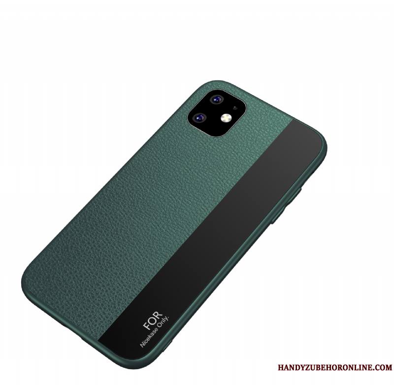 iPhone 11 Coque Silicone Très Mince Vert Noir Tout Compris Étui Net Rouge