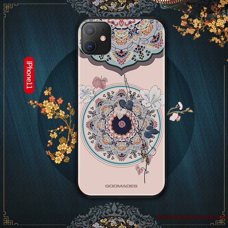 iPhone 11 Coque Style Chinois Incassable Créatif Nouveau Étui Fluide Doux Vert