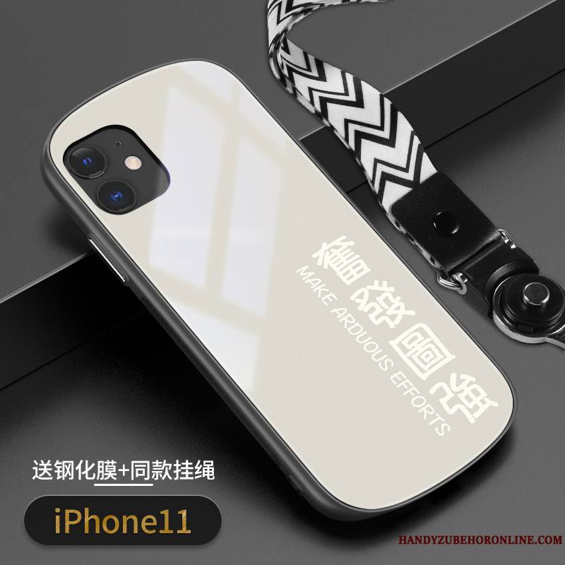 iPhone 11 Coque Verre Nouveau Incassable Tout Compris Protection Très Mince Net Rouge