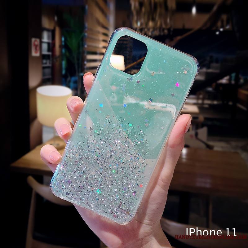 iPhone 11 Coque Vert Tout Compris Rose Brillant Incassable Transparent Net Rouge