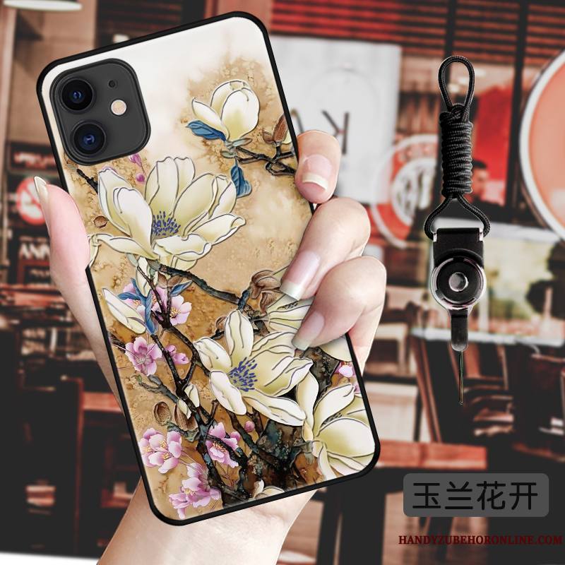 iPhone 11 Coque Vintage Protection Étui Ornements Suspendus Tendance Style Chinois Créatif