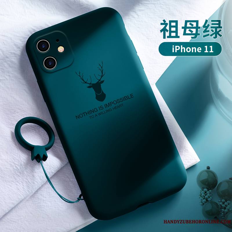 iPhone 11 Incassable Nouveau Silicone Sac Tout Compris Coque De Téléphone Vert