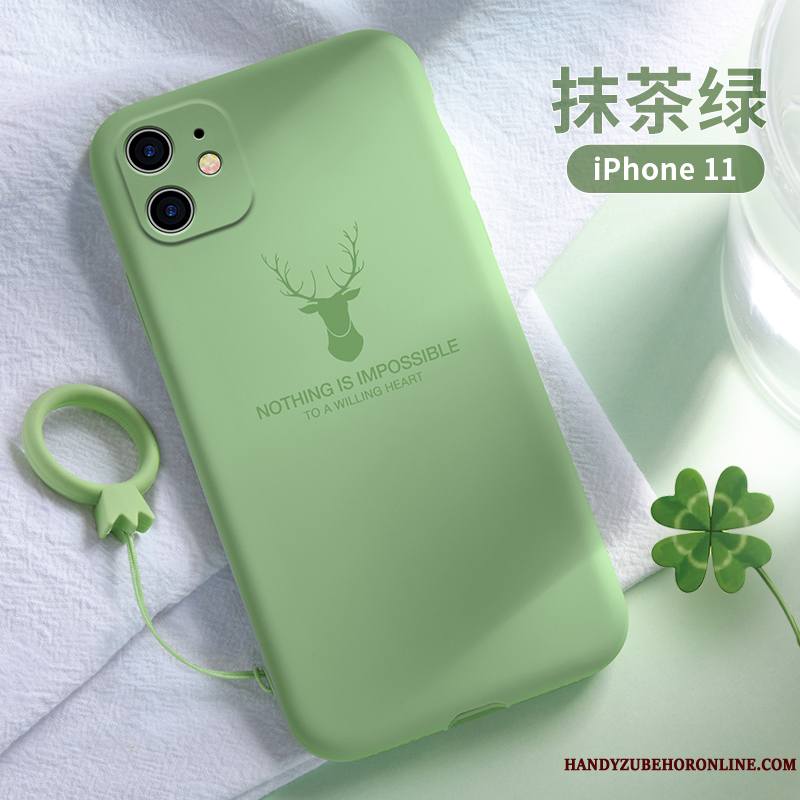 iPhone 11 Incassable Nouveau Silicone Sac Tout Compris Coque De Téléphone Vert