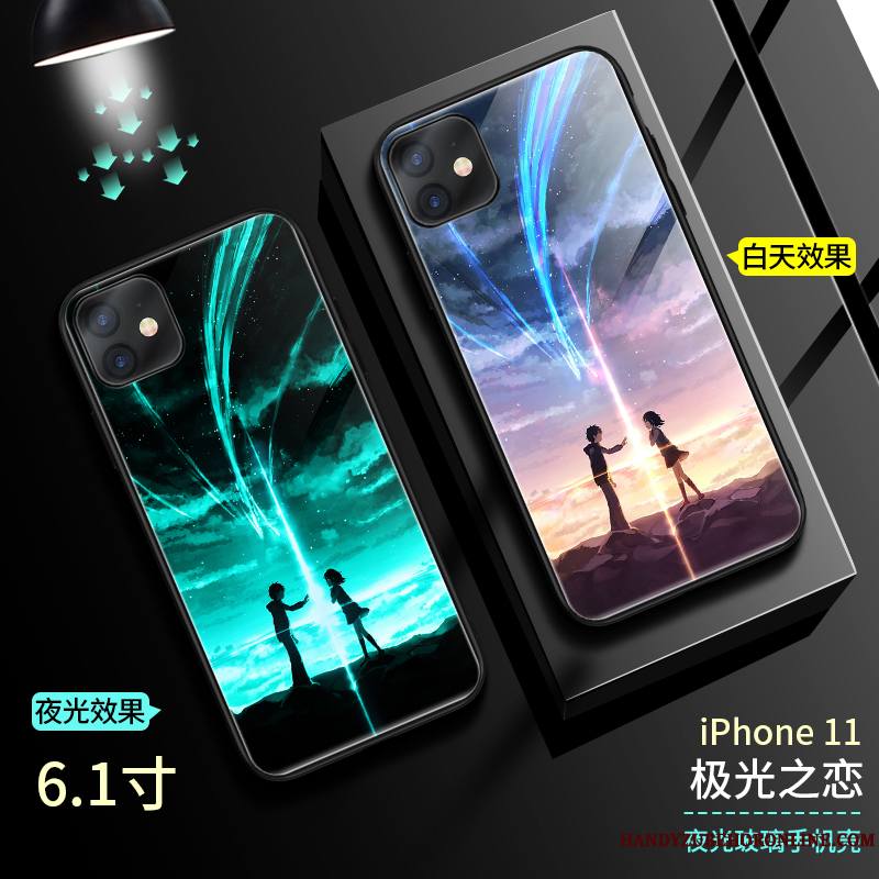 iPhone 11 Lumineuses Personnalité Miroir Verre Coque De Téléphone Incassable Nouveau