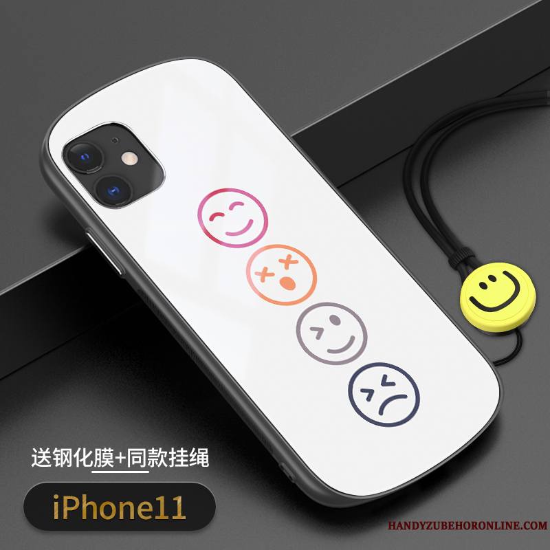 iPhone 11 Noir Très Mince Coque De Téléphone Verre Incassable Marque De Tendance