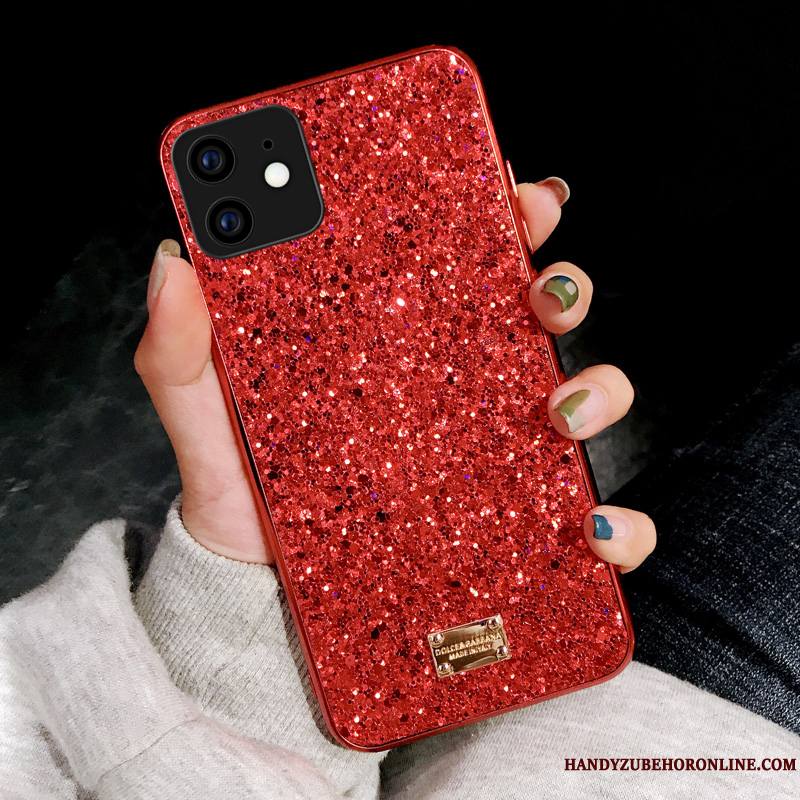 iPhone 11 Personnalité Tout Compris Coque De Téléphone Brillant Marque De Tendance Bleu Net Rouge